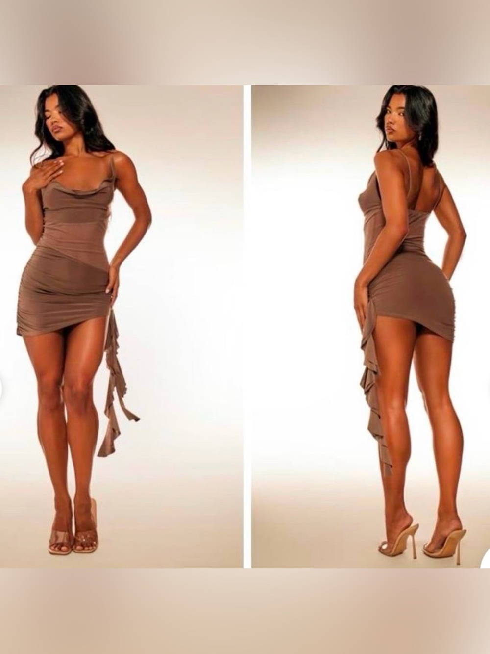 Pretty Little Thing Double Layer Mesh Bodycon Dress